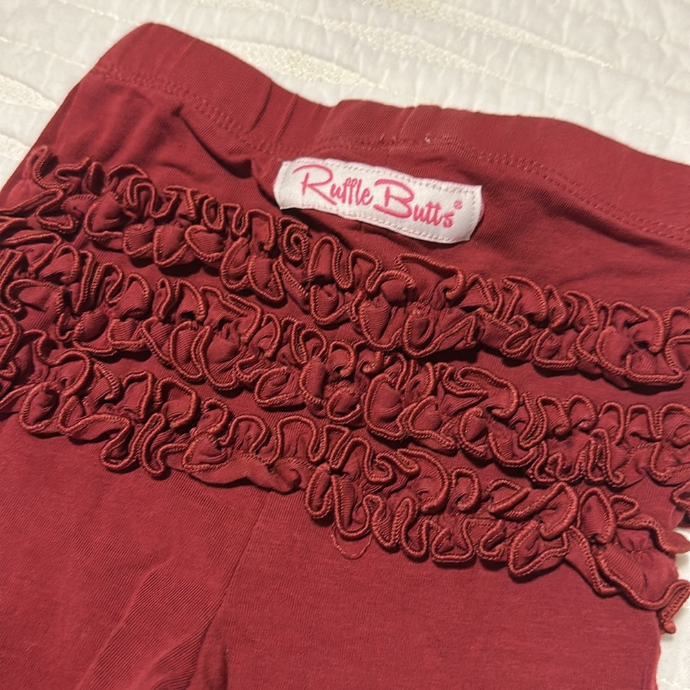 Burgundy Ruffle Butts Pants